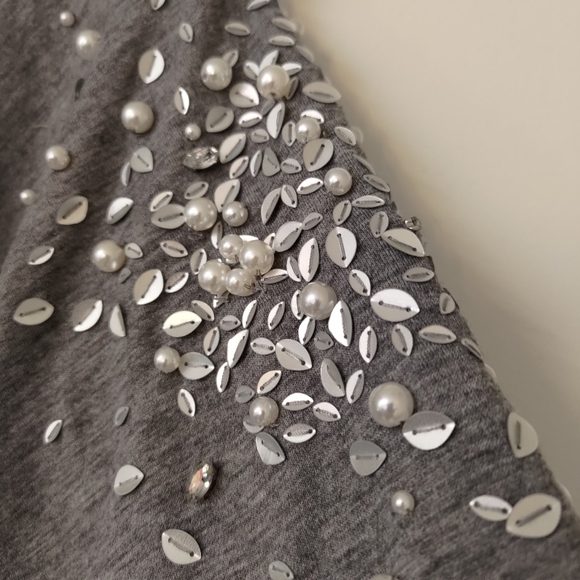 Chicos Grey Zip up Jacket sz 3 - Picture 4 of 6